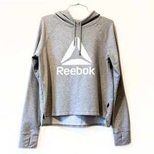 Reebok Grey Logo Hoodie Size L